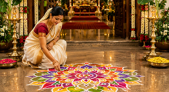 Traditional Kolam floor art